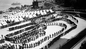 Lines Prints: World War 1 era sailors in mess formation