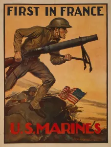 Marines Prints: World War 1. First in France--U
