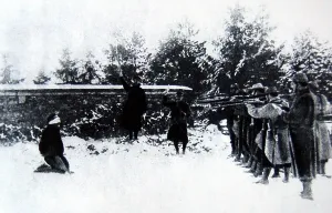 Executions Prints: World War 1. An image purporting to show an execution at Verdun reportedly sometime in 1917