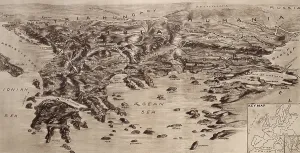 Battle Lines Prints: World War 1 Map of the of Balkan Region