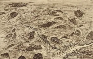 Battlefields Prints: World War 1: Map of U.S. battle positions at the beginning of the Second Battle of the Marne