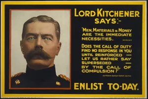 Heroes Prints: World War 1. Recruiting poster showing British War Minister