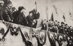 Holy War Prints: World War 1. The Sheikh ul-Islam proclaiming the Holy War in Istanbul