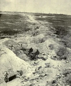 February Prints: World War 1. Somme Offensive. The most desolate region of the Somme Battlefield near Ovillers-la-Boiselle