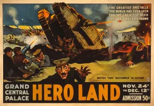 Tanks Prints: World War 1 Tanks. Poster advertising Hero Land