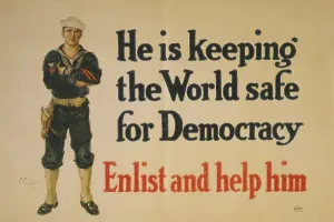 Recruitment Prints: World War 1. U.S. Navy recruiting poster reads