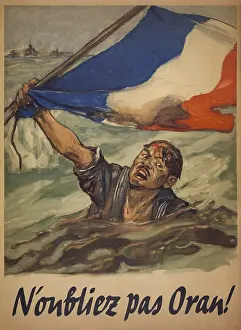 Sailor Prints: World War 2 Poster, N'oubliez pas Oran! (Remember Oran)