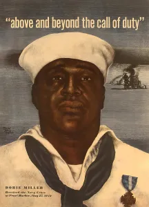 Sailor Prints: World War 2 poster with a portrait of Doris Dorie Miller