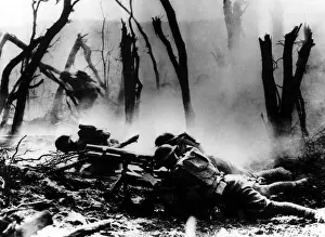 Soldier Prints: World War I, American troops in the 23 Infantry of the 2nd Division fire at German soldiers