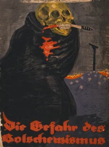 Bloody Prints: World War I, Bolshevism, Poster shows a skeleton