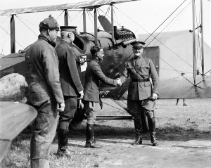Images Dated 5th September 2007: World War I, Captain Strus (second from right), and General John J. Pershing (right), 1920