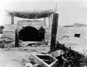 Dugout Prints: World War I: A concrete dugout for artillery at the Belgian front