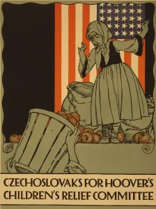 1914 1918 Prints: World War I poster, 'Czechoslovaks for Hoover's children's relief committee