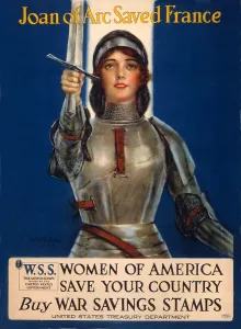 Colorful Prints: World War I, Poster showing Joan of Arc raising a sword