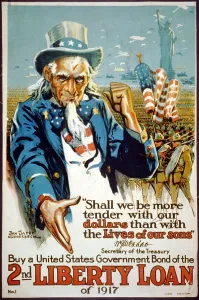 Images Dated 11th December 2008: World War I, Poster showing Uncle Sam gesturing towards troops