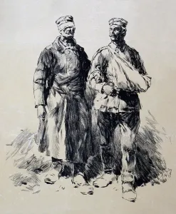 Blind Prints: World War I, Poster shows wounded German veterans