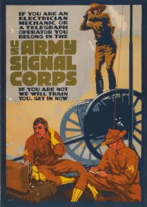 Recruiting Poster Prints: World War I recruiting poster for electricians
