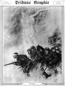 News Prints: World War I, The Tribune Graphic, caption of illustration reads: Victory, July 28, 1918