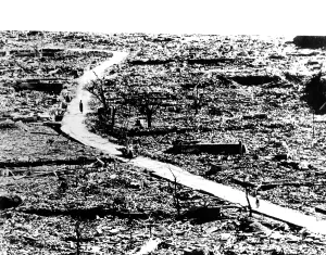 Destroyed Prints: World War II, aftermath of Atomic Bomb hitting Nagasaki