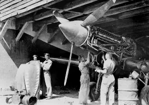 Propeller Prints: World War II, ground crews of American Air Forces keep the engines tuned up for the Flying Tigers