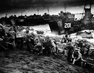 Soldier Prints: WORLD WAR II, Landing at Iwo Jima, 1945.. Courtesy: CSU Archives / Everett Collection