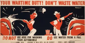 Bucket Prints: World War II, Poster for a New York City campaign to conserve water