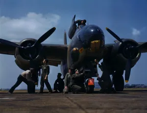 Propeller Prints: World War II, servicing an A-20 bomber