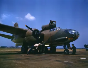 Propeller Prints: World War II, servicing an A-20 bomber