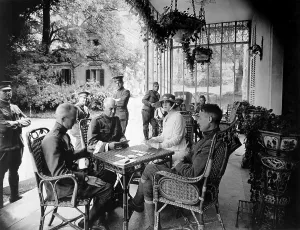 December Prints: Wounded American officers playing bridge with Mrs