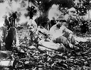Cuba Prints: Wounded Spanish prisoners at Brigade hospital on San Juan Hill
