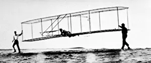 Airplane Prints: The Wright Brothers: No. 3 glider is launched at Kill Devil Hill