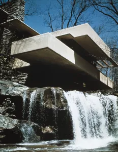 WRIGHT, Frank Lloyd (1869-1959). Kauffman House or (Falling Water). 1936-1937. UNITED STATES OF AMERICA. Bear Run Junction. Fallingwater or Kaufman House. Organic architecture