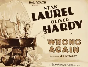 Images Dated 9th June 2010: WRONG AGAIN, from top: Stan Laurel, Oliver Hardy on title lobbycard, 1929