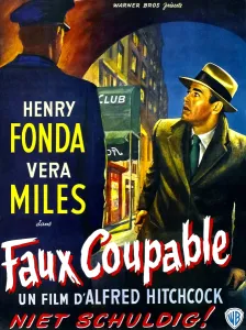 Jb20dec10 Prints: THE WRONG MAN, (aka FAUX COUPABLE), right: Henry Fonda on Belgian poster art, 1956