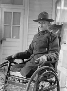 2013 Prints: WW1 era uniformed U.S. soldier with both of his legs amputated