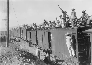 Native Prints: Yaqui Indians, transported by box cars as part of Pancho Villas Division del Norte