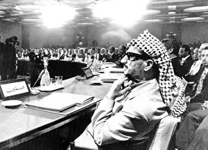 Middle East Prints: Yasser Arafat attends the opening session of the 7th Arab Summit Conference