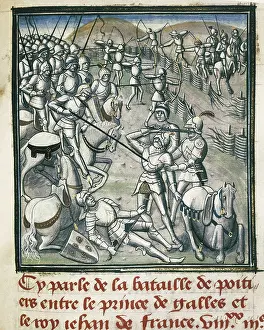 Middle Age Prints: Hundred Years War. Battle of Poitiers (1356)