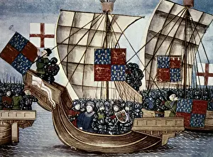 Sail Prints: Hundred Years War. English troops boarding