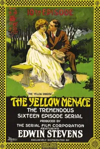 Stevens Prints: THE YELLOW MENACE, right: Edwin Stevens in Episode 10-The Yellow Shadow on poster art