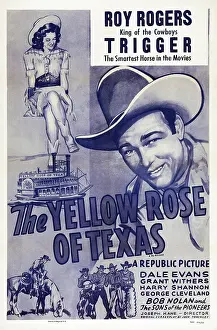 1944 Movies Prints: THE YELLOW ROSE OF TEXAS, US poster art, from left: Dale Evans, Roy Rogers, 1944