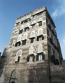 Yemenites Prints: YEMEN. SANA'A. Sana. Yemeni adobe architecture