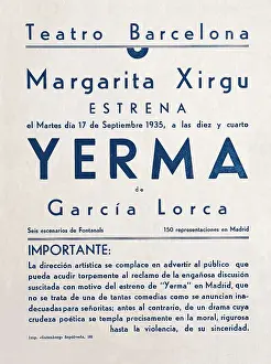 Garcia Lorca Prints: 'Yerma', by Federico Garca Lorca