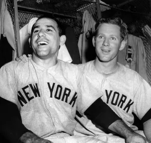 Locker Room Prints: Yogi Berra and Whitey Ford, 1954. Courtesy: CSU Archives/Everett Collection
