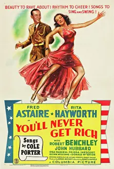 Astaire Prints: YOU'LL NEVER GET RICH, l-r: Fred Astaire, Rita Hayworth on poster art, 1941