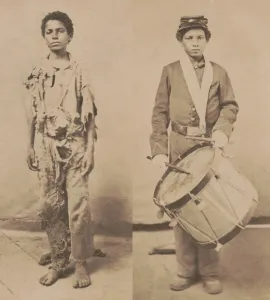 Union Army Prints: Young African American drummer boy for 78th Colored Troops Infantry