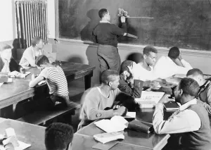 West Virginia Prints: Young African American men receiving instruction in carpentry at a National Youth Administration segregated class