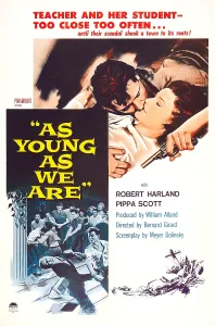 Brawl Prints: AS YOUNG AS WE ARE, US poster, from left: Robert Harland, Pippa Scott, 1958