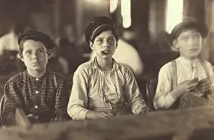 April Prints: Young Cigarmakers. Three young boys at work in a cigar making factory
