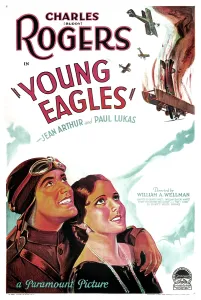February Prints: YOUNG EAGLES, US poster art, from left: Charles Buddy Rogers, Jean Arthur, 1930